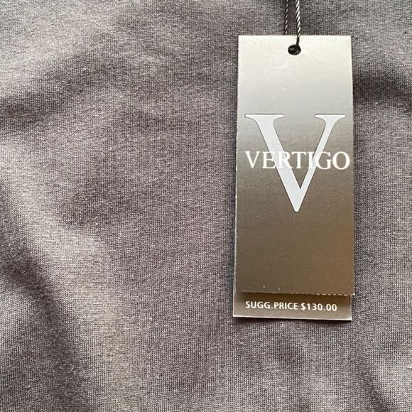 0190 Vertigo Cap Sleeve Black Party/Cocktail Dress Size L Nee - Picture 7 of 12